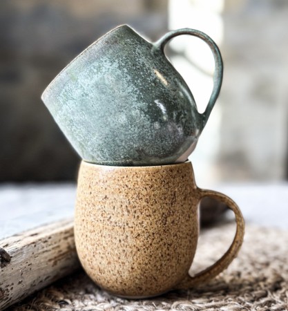 Rundt kaffekrus grønt