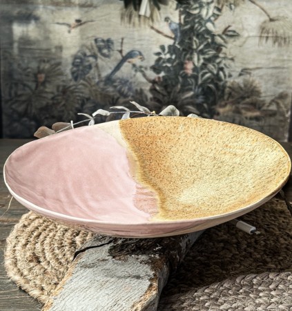 Wabi Sabi skål Rosa/gulbrun